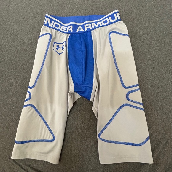 Under Armour Men's Small‎ Compression Shorts – Gray/Blue HeatGear - Picture 3 of 9